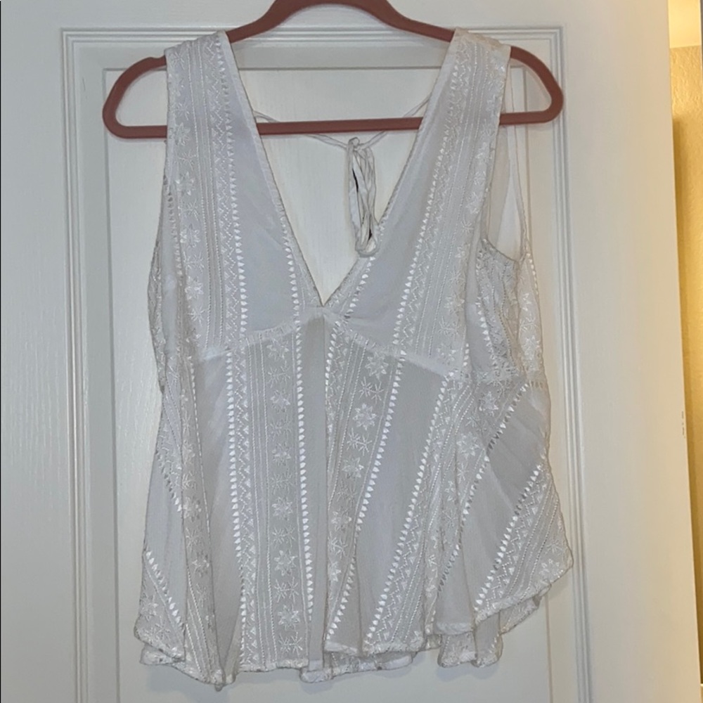 White Free People Flowy Tank